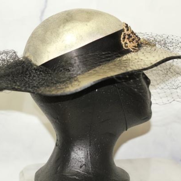 90\'s Silver & Gold Decorative Wide Brim Hat